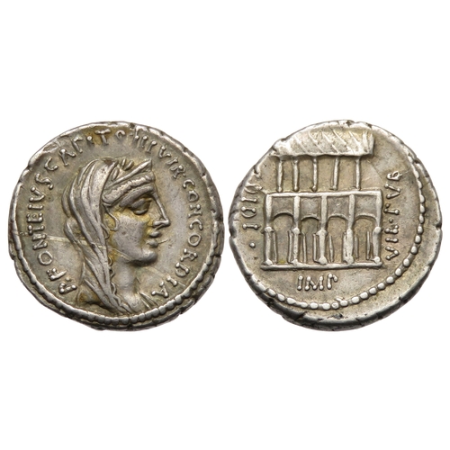 225 - P. Fonteius P.f. Capito and T. Didius. Denarius, circa 55 BC. Silver, 4.02g. 19mm. P FONTEIVS CAPITO... 