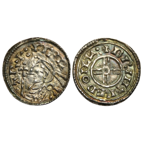 320 - Cnut short cross penny. Circa 1029-1035 AD. London mint, BMC XVI. Silver, 1.02g. 18mm. Bust left wit... 