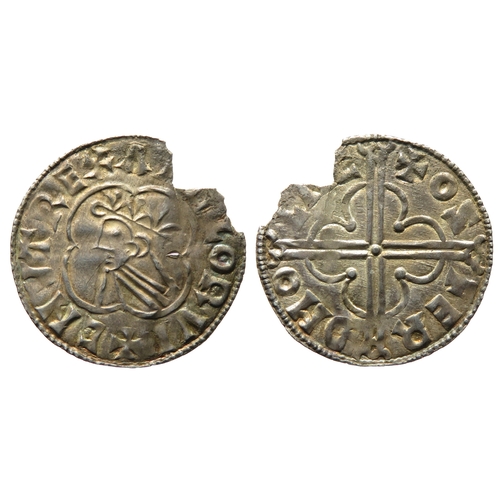 321 - Cnut quatrefoil penny. Circa 1017-1023 AD. Lincoln. Sulver, 19mm. 0.96g. Crowned bust left within qu... 