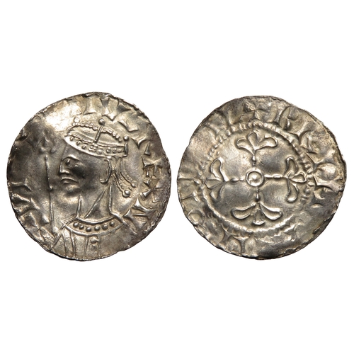 323 - William I penny. 1066-1087 AD. Profile left type, BMC 1. Crowned bust left with sceptre. R. Cross fl... 