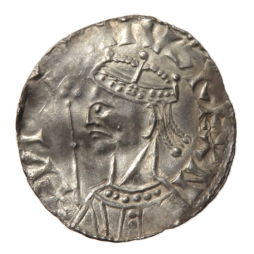 323 - William I penny. 1066-1087 AD. Profile left type, BMC 1. Crowned bust left with sceptre. R. Cross fl... 