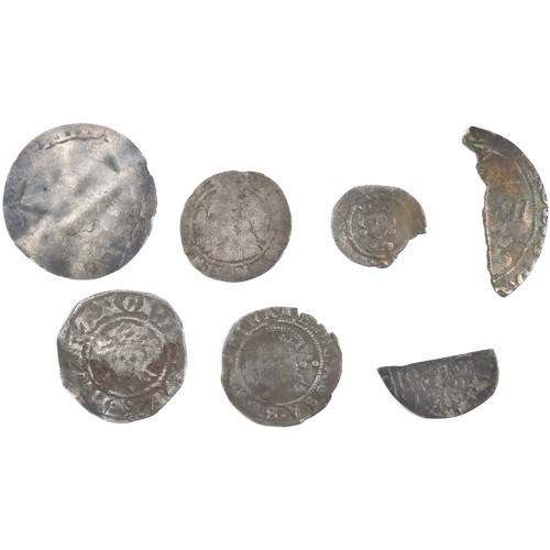 397 - Hammered silver coins (7). Circa 14th-16th century AD. To include coins from the reigns of Edward I,... 