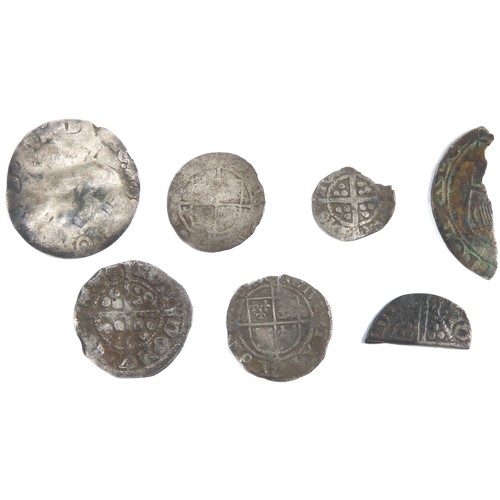 397 - Hammered silver coins (7). Circa 14th-16th century AD. To include coins from the reigns of Edward I,... 