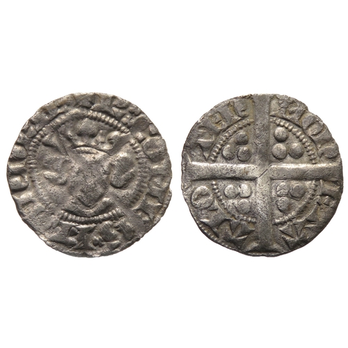 388 - Robert of Bethune Sterling Penny. Circa, 1305-1322 AD. Silver, 0.95 g, 17.46 mm. Crowned facing bust... 