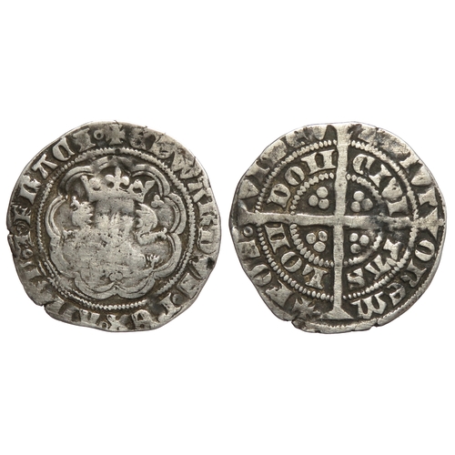 357 - Edward III half groat. London series D. Pre-treaty period, 1351-61 AD. Silver, 2.2g. 22mm. Crowned f... 