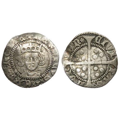 378 - Henry VI penny. Rosette-mascle issue, 1430-31 AD. London. Silver, 0.78g. 17mm. Crowned facing bust, ... 