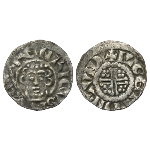 341 - Henry III penny. Short cross coinage, 1216-47 AD. London. Silver, 1.37g. 18mm. Crowned facing bust w... 