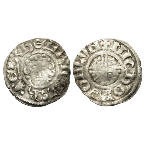 340 - Henry III penny. Circa 1216-72 AD. Silver, 19mm. 1.34g. London mint. Crowned facing bust with sceptr... 