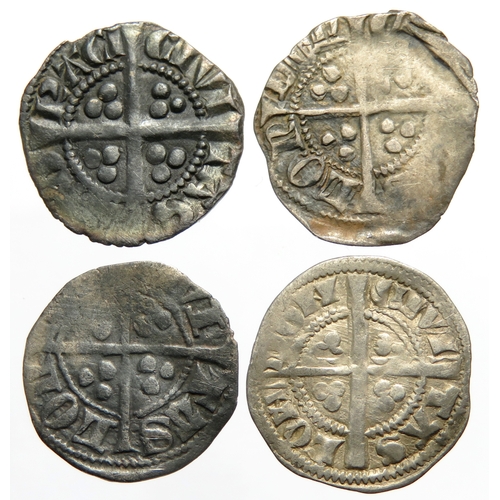 354 - Edward I - III halfpennies (4). Largest 14mm.