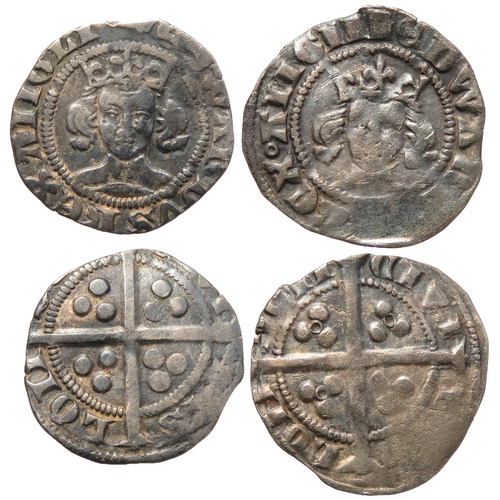 360 - Edward III pennies. Pre-treaty period, 1351-61 AD. Silver, 18mm. 1.14g & 17mm. 1.04g. London min... 