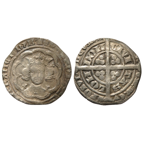 361 - Edward III groat. Pre-treaty period, 1351-61 AD. London. Silver, 26mm. 4.41g. Crowned facing bust. R... 