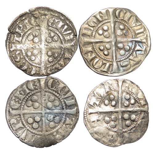 364 - Four Edward Pennies. Chester, Canterbury, Durham and York. Largest 20mm.