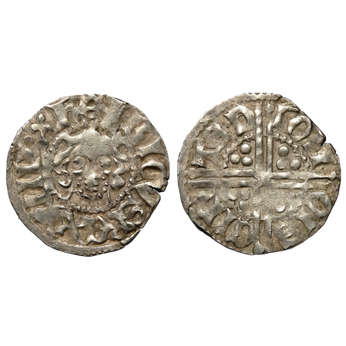 346 - Henry III posthumous penny, Bury St Edmunds, class 6. Silver, 19mm. 1.35g. Crowned facing bust with ... 