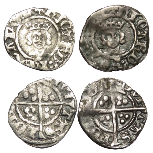 365 - Richard II halfpennies (2). 0.53g/0.52g. Ref: S.1699.