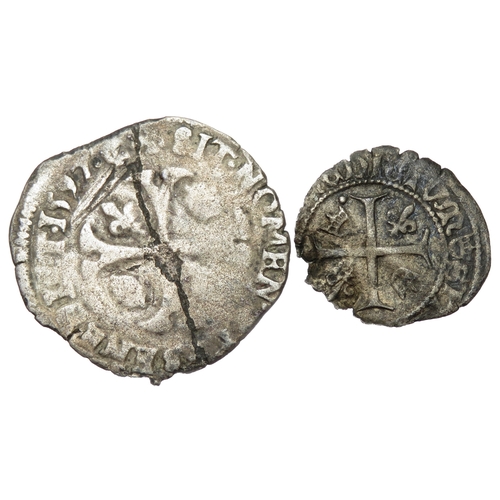 396 - France: Hammered coinage (2). 0.72g, 18mm. 1.88g, 25mm.