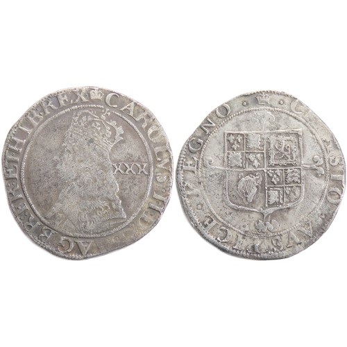 461 - Charles II Halfcrown. Hammered Coinage, 1660-1662. Third issue. 14.76g. 35mm. Crowned bust left, XXX... 