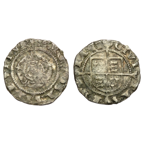 414 - Edward VI base issue penny, circa 1551 AD. York mint. E D G RISA SINE SPINA. R. Shield over cross, C... 