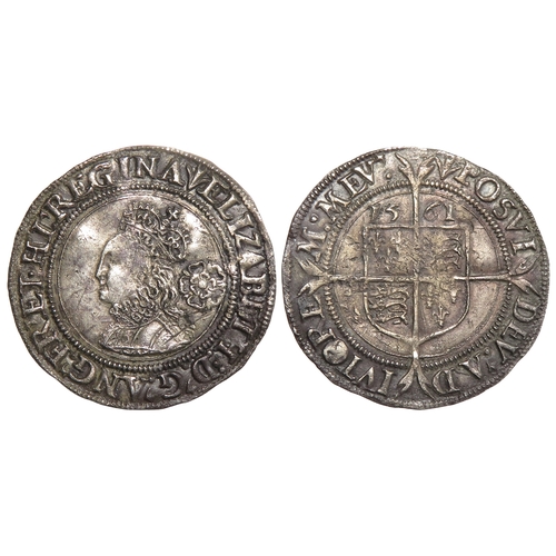 427 - Elizabeth I sixpence. Third & Fourth Issues, 1561-77 AD. Crowned bust left, rose behind. ELIZABE... 