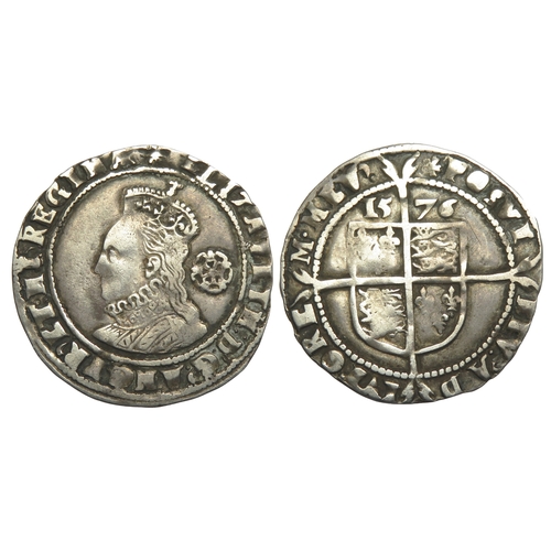 429 - Elizabeth I sixpence. Third & Fourth Issues, 1561-77 AD. Crowned bust left, rose behind. ELIZABE... 