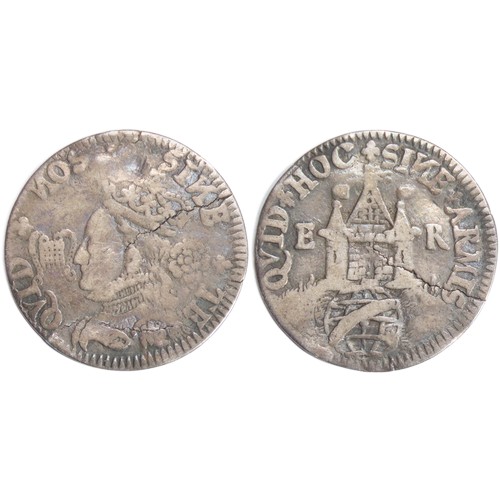 436 - Elizabeth I Medalet. 1572. Struck for defence of the kingdom. Crowned and draped bust left, rose beh... 