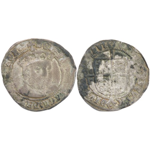 412 - Henry VIII Posthumous issue Groat. 1547-51 AD. London mint. Crowned facing bust. R. Shield over cros... 