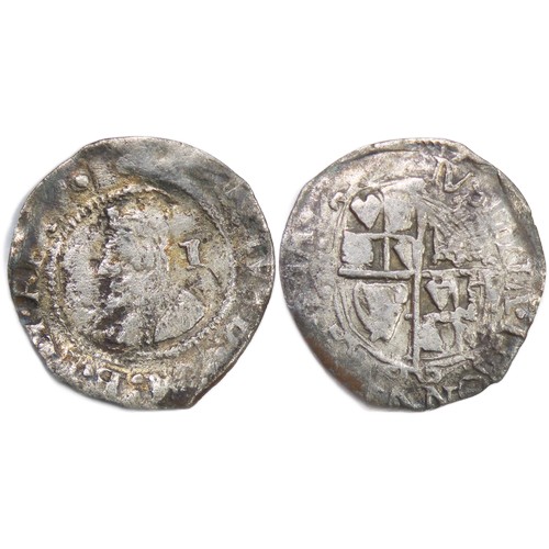 447 - Charles I penny. Tower mint London. Crowned bust left, I mark of value behind. R. Oval shield. Silve... 