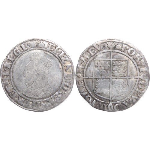 419 - Elizabeth I Shilling. Sixth Issue, mint mark hand.  Crowned bust left, ELIZAB D G ANG FR ET HIB REGI... 