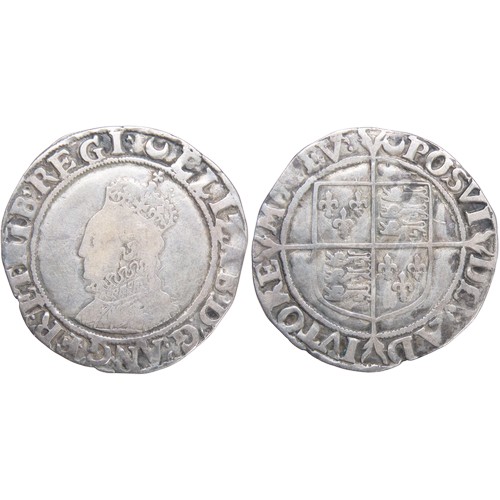 421 - Elizabeth I Shilling. Sixth Issue 1582-1600, mint mark crescent. Crowned bust left, ELIZAB D G ANG F... 