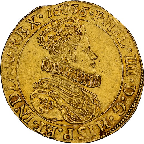 459 - Spanish Netherlands. Philip IV. 1621-1665. Dubbele gouden souverein – Double souverain d’or. Gold, 3... 