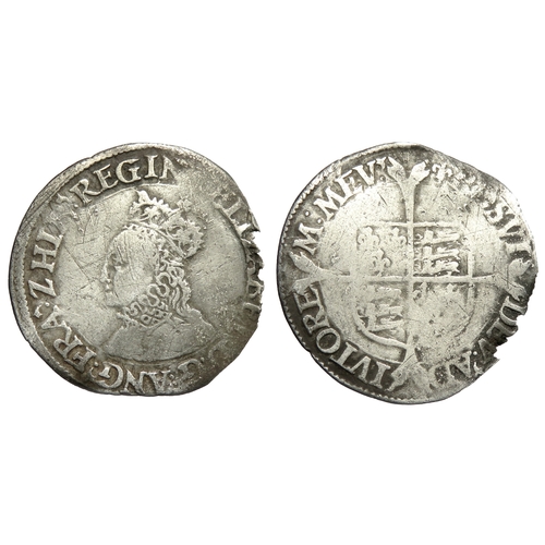 433 - Elizabeth I groat. First issue, 1559-1560 AD. Crowned bust left, no rose. Mint mark lis. R. Shield o... 