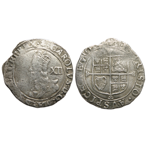 446 - Charles I shilling. 1638-9 AD, Tower mint under the king. Mint mark anchor, group E; type 4.3. Crown... 