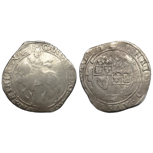 444 - Charles I halfcrown. 1641-3 AD. Mint mark triangle-in-circle, Tower mint under the king, group IV; t... 