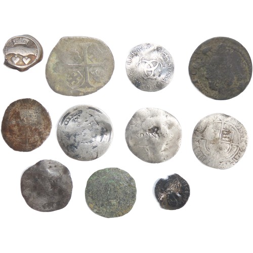 488 - Groups of mixed silver coins / finds. to include English and continental hammered coins, milled coin... 