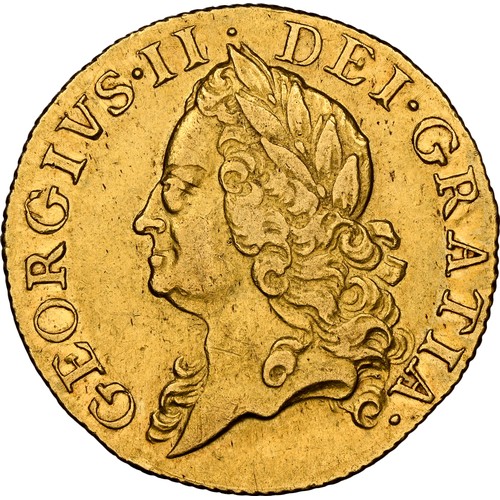 473 - George II. 1727-1760. Guinea 1748. REF: Bull, Gold 611; MCE 323; SCBC 3680. In NGC encapsulation 684... 