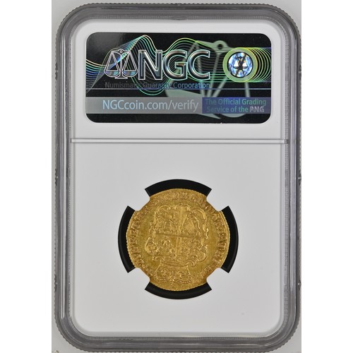 473 - George II. 1727-1760. Guinea 1748. REF: Bull, Gold 611; MCE 323; SCBC 3680. In NGC encapsulation 684... 