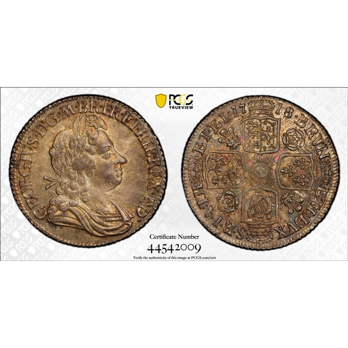 472 - George I Shilling 1718. Graded, MS64 PCGS. Silver, 25mm. 6.02g. Ref: KM539.1, S-3645. Ex. CNG auctio... 