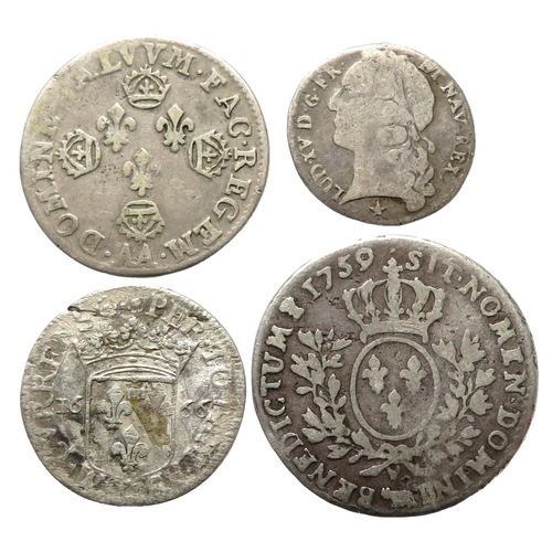 499 - France: Silver coinage (4). 1.45g-5.5g, 17mm-25mm.