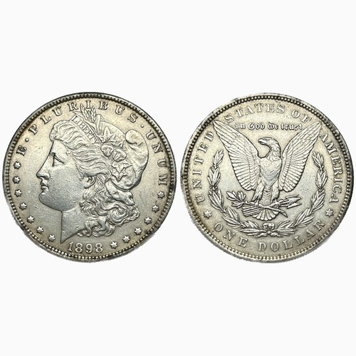 518 - United States Morgan Dollar. 1898. Silver, 26.84g. 38mm. Liberty head, facing left. R. Eagle holding... 