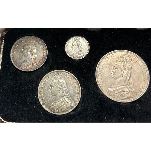 479 - Victoria 1887 Silver Coin Set (7). Crown, double florin, half crown, florin, shilling, sixpence and ... 