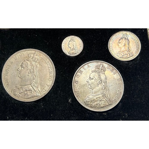 479 - Victoria 1887 Silver Coin Set (7). Crown, double florin, half crown, florin, shilling, sixpence and ... 