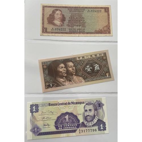 526 - Collection of world bank notes (37) in a presentable folder. To include, Jordan 2008 one dinar, Egyp... 