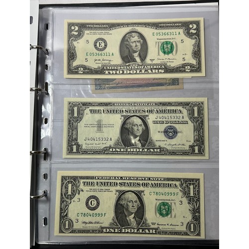 527 - World Bank Notes (33) in black collectors folder. To include, United states 1&2 dollars, Queen E... 