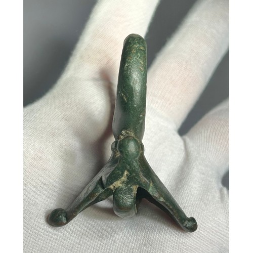 28 - Romano-British skirted terret Ring. The terret is complete and is comprised of a circular loop mount... 