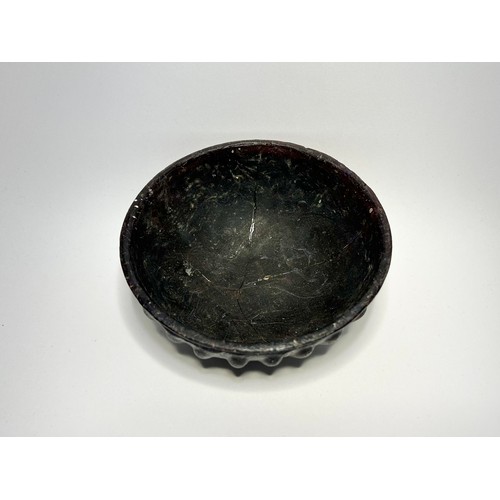 30 - Eastern Mediterranean. Graeco-Roman moulded glass bowl. Circa 1st century BCE–CE 1st century. Dark p... 