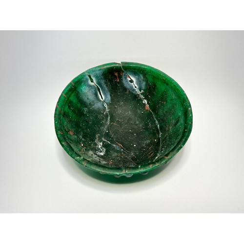 31 - Eastern Mediterranean. Graeco-Roman moulded glass bowl. Circa 1st century BCE–CE 1st century. Dark g... 