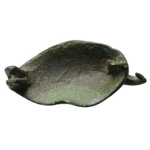 50 - Roman zoomorphic swimming duck brooch, 2nd century AD. Detailed with crescent shaped cells represent... 