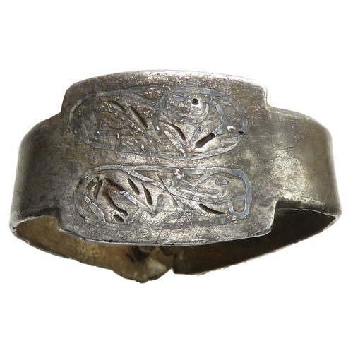 71 - Anglo-Saxon silver Trewhiddle style ferrule. 26mm x 11mm, 2.60g. Originally found in North Yorkshire... 