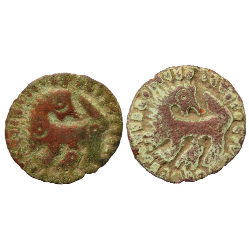 76 - Pair of Anglo-Saxon zoomorphic disc brooches. Circa 9th-10th century CE. Weetch Type 1. Displaying a... 