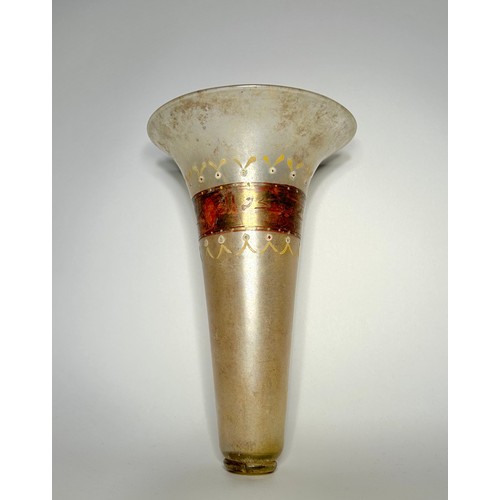 86 - Eastern Mediterranean, Mamluk enamelled glass beaker. 13th Century CE. 16.5 cm tall. A clear glass a... 