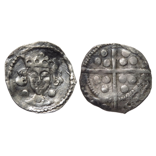 349 - Edward IV Irish penny. Dublin. Cross and Pellet coinage, 1465 AD. Crowned facing bust, large pellet ... 